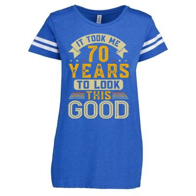 It Took Me 70 Years to Look This Good Funny 70th Birthday  Enza Ladies Jersey Football T-Shirt