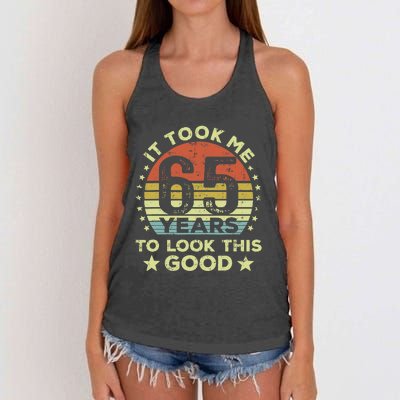 It Took Me 65 Years To Look This Good 65th Birthday Women's Knotted Racerback Tank