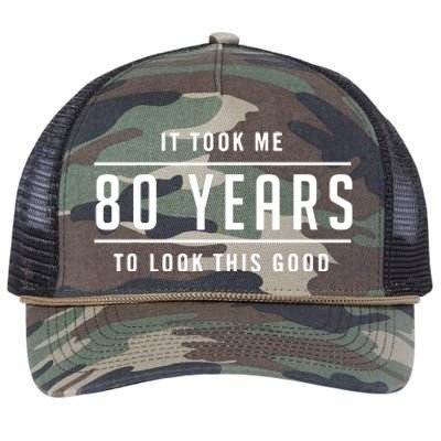 It Took Me 80 Years To Look This Good Birthday Retro Rope Trucker Hat Cap