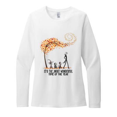 Its The Most Wonderful Time Of The Year Spooky Halloween Witch Womens CVC Long Sleeve Shirt