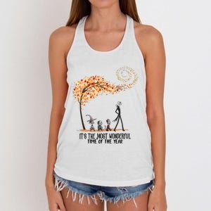 Its The Most Wonderful Time Of The Year Spooky Halloween Witch Women's Knotted Racerback Tank