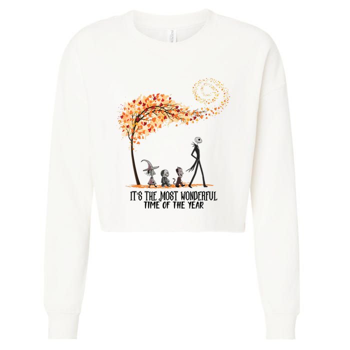 Its The Most Wonderful Time Of The Year Spooky Halloween Witch Cropped Pullover Crew