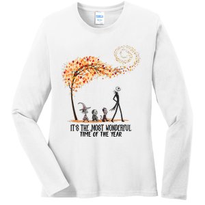 Its The Most Wonderful Time Of The Year Spooky Halloween Witch Ladies Long Sleeve Shirt