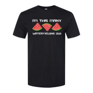 I'm This Many Watermelons Old 3rd Birthday 3 Years Old Softstyle CVC T-Shirt