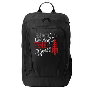 Its The Most Wonderful Time Of The Year Christmas Tree Plaid City Backpack