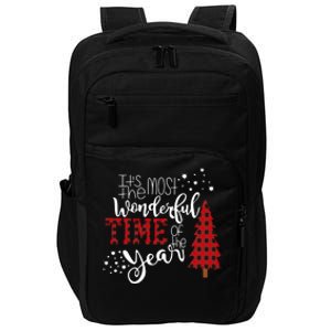 Its The Most Wonderful Time Of The Year Christmas Tree Plaid Impact Tech Backpack