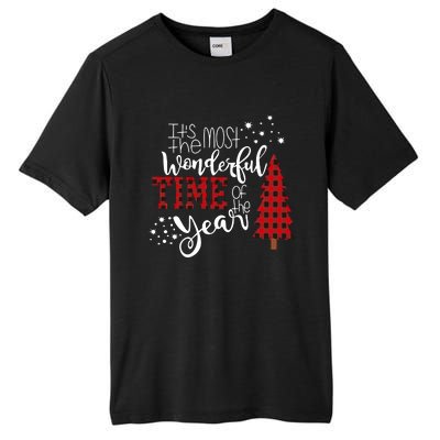 Its The Most Wonderful Time Of The Year Christmas Tree Plaid Tall Fusion ChromaSoft Performance T-Shirt