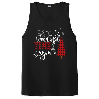 Its The Most Wonderful Time Of The Year Christmas Tree Plaid PosiCharge Competitor Tank