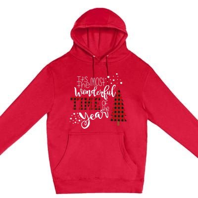 Its The Most Wonderful Time Of The Year Christmas Tree Plaid Premium Pullover Hoodie