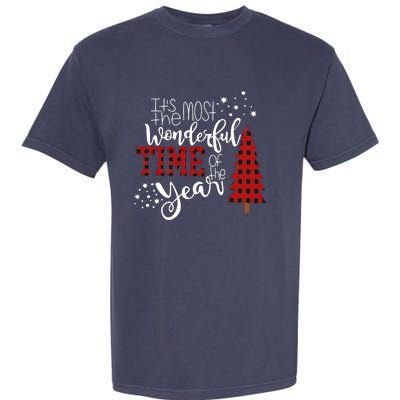 Its The Most Wonderful Time Of The Year Christmas Tree Plaid Garment-Dyed Heavyweight T-Shirt