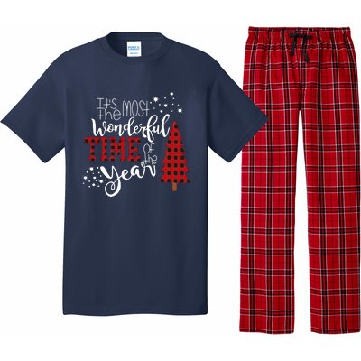 Its The Most Wonderful Time Of The Year Christmas Tree Plaid Pajama Set