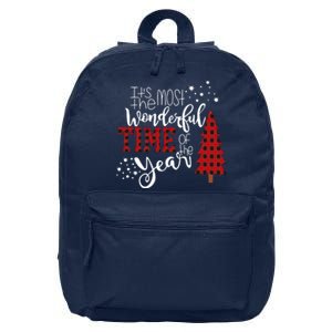 Its The Most Wonderful Time Of The Year Christmas Tree Plaid 16 in Basic Backpack