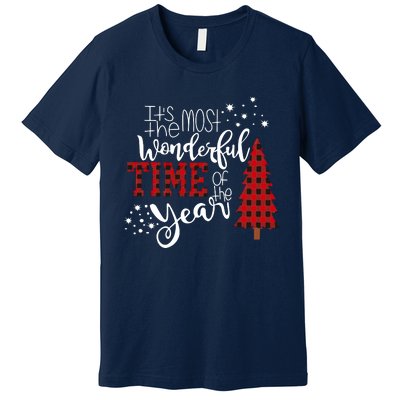 Its The Most Wonderful Time Of The Year Christmas Tree Plaid Premium T-Shirt