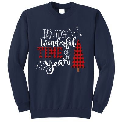 Its The Most Wonderful Time Of The Year Christmas Tree Plaid Tall Sweatshirt