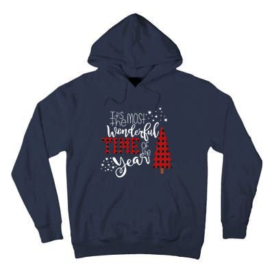 Its The Most Wonderful Time Of The Year Christmas Tree Plaid Tall Hoodie