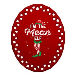 IM The Mean Elf Funny Family Group Christmas Costume Meaningful Gift Ceramic Oval Ornament