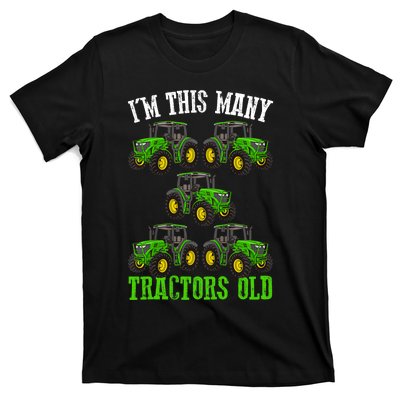 IM This Many Tractors Old 5th Birthday 5 Years Old Boy T-Shirt