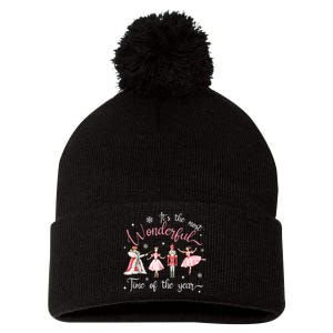 ItS The Most Wonderful Time Of The Year Nutcracker Ballet Pom Pom 12in Knit Beanie