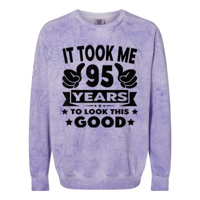 It Took Me 95 years - Funny 95th Birthday Present Decorations Party Colorblast Crewneck Sweatshirt