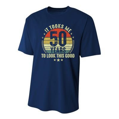 It Took Me 50 Years To Look This Good 50th Birthday Youth Performance Sprint T-Shirt