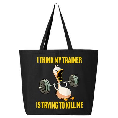 I Think My Trainer Is Trying To Kill Me Funny Workout Gym 25L Jumbo Tote