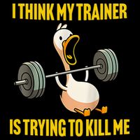 I Think My Trainer Is Trying To Kill Me Funny Workout Gym Tank Top