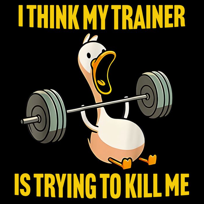 I Think My Trainer Is Trying To Kill Me Funny Workout Gym Tank Top