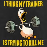 I Think My Trainer Is Trying To Kill Me Funny Workout Gym Golf Towel