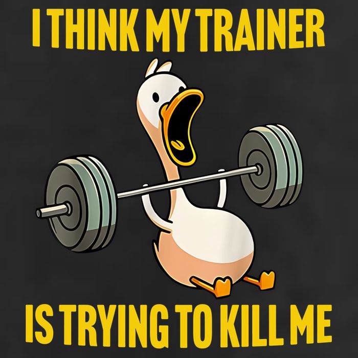 I Think My Trainer Is Trying To Kill Me Funny Workout Gym Golf Towel