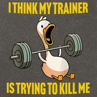 I Think My Trainer Is Trying To Kill Me Funny Workout Gym Cotton Canvas Backpack