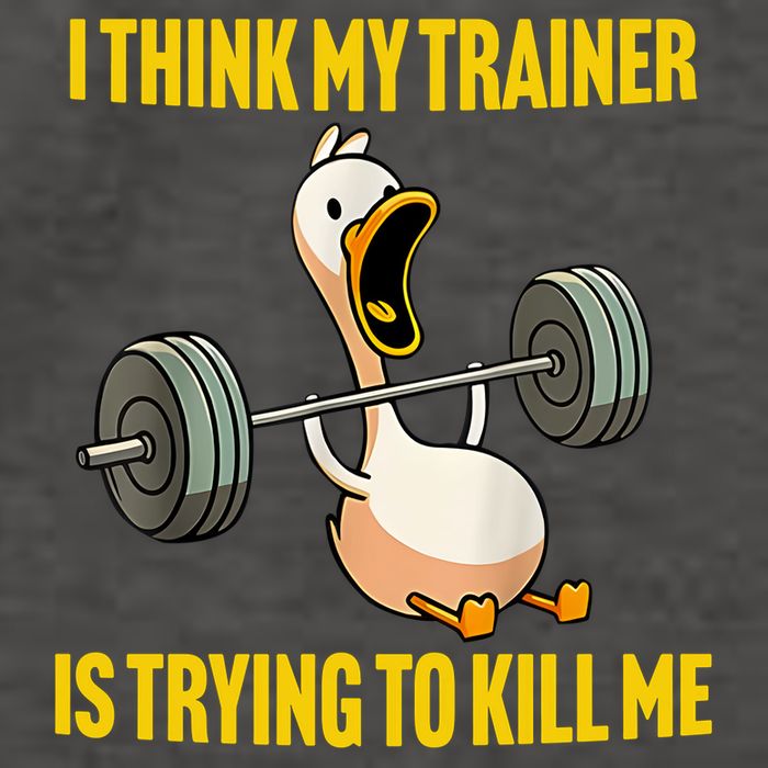 I Think My Trainer Is Trying To Kill Me Funny Workout Gym Vector Backpack