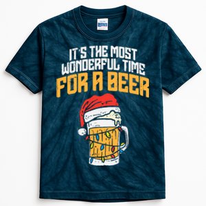 Its The Most Wonderful Time For A Beer Christmas Lover Pj Kids Tie-Dye T-Shirt