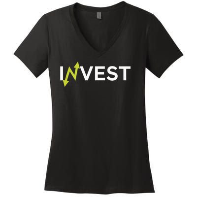 Invest Trading Money Market Finance Stocks Wealth Women's V-Neck T-Shirt