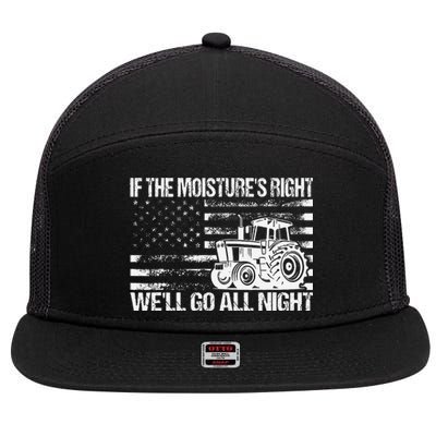 If The MoistureS Right WeLl Go All Night Vintage Usa Flag 7 Panel Mesh Trucker Snapback Hat