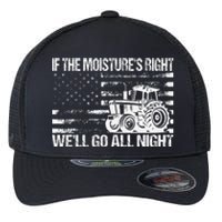 If The MoistureS Right WeLl Go All Night Vintage Usa Flag Flexfit Unipanel Trucker Cap