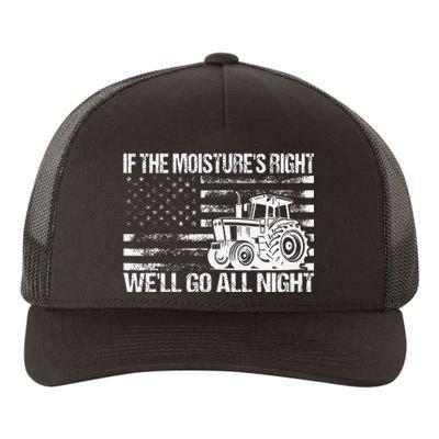 If The MoistureS Right WeLl Go All Night Vintage Usa Flag Yupoong Adult 5-Panel Trucker Hat