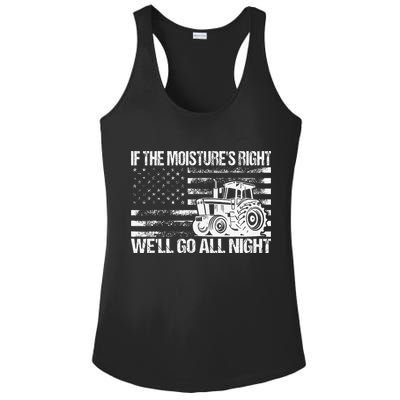 If The MoistureS Right WeLl Go All Night Vintage Usa Flag Ladies PosiCharge Competitor Racerback Tank