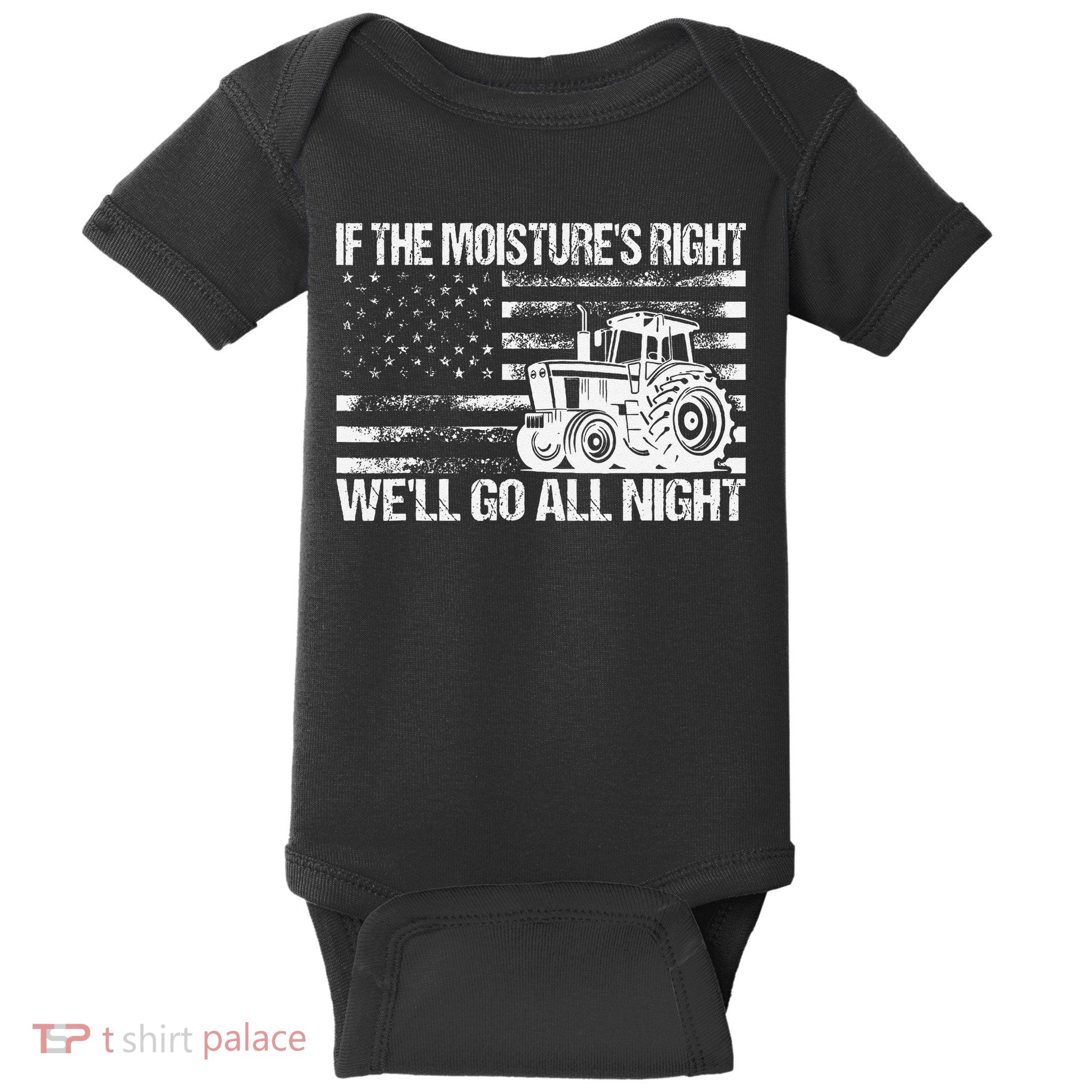 If The MoistureS Right WeLl Go All Night Vintage Usa Flag Baby Bodysuit