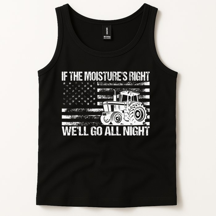 If The MoistureS Right WeLl Go All Night Vintage Usa Flag Tank Top