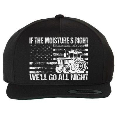 If The MoistureS Right WeLl Go All Night Vintage Usa Flag Wool Snapback Cap