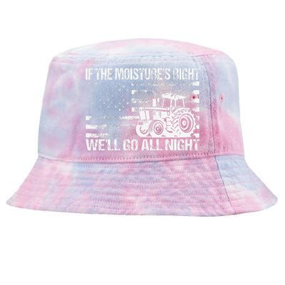 If The MoistureS Right WeLl Go All Night Vintage Usa Flag Tie-Dyed Bucket Hat