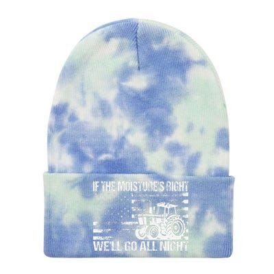 If The MoistureS Right WeLl Go All Night Vintage Usa Flag Tie Dye 12in Knit Beanie