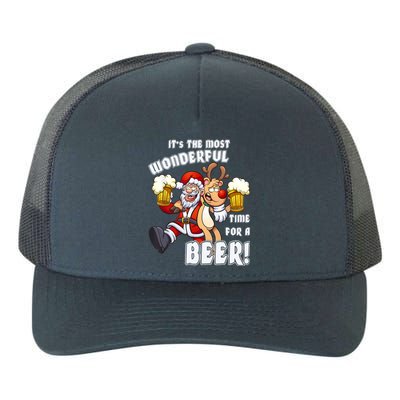 ItS The Most Wonderful Time For A Beer Santa Funny Xmas Yupoong Adult 5-Panel Trucker Hat