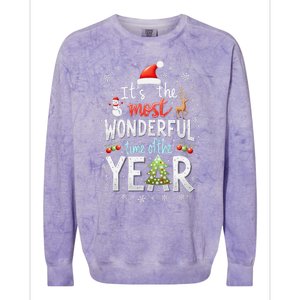 ItS The Most Wonderful Time Of The Year Xmas Christmas Tree Colorblast Crewneck Sweatshirt