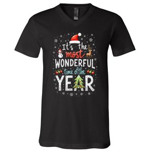 ItS The Most Wonderful Time Of The Year Xmas Christmas Tree V-Neck T-Shirt