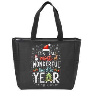 ItS The Most Wonderful Time Of The Year Xmas Christmas Tree Zip Tote Bag