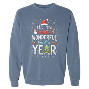 ItS The Most Wonderful Time Of The Year Xmas Christmas Tree Garment-Dyed Sweatshirt