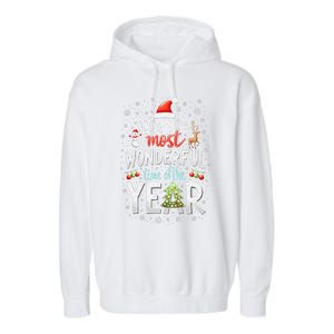 ItS The Most Wonderful Time Of The Year Xmas Christmas Tree Garment-Dyed Fleece Hoodie