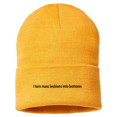 I Turn Masc Lesbian Into Bottoms Sustainable Knit Beanie