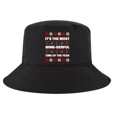 It's The Most WineDerful Time Of The Year Fun Ugly Christmas Cool Comfort Performance Bucket Hat